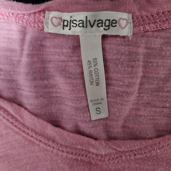 PJ SALVAGE Women's Pink Lightweight Graphic Print Cropped T-Shirt Size S - Picture 4 of 6